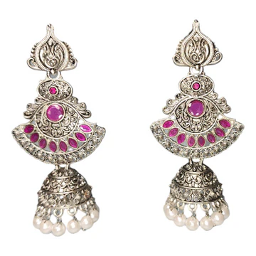 Studs Earrings Oxidized Silver Fancy Style Party wear
