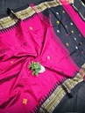 Pure handloom Raw silk saree with Vidarbha temple border