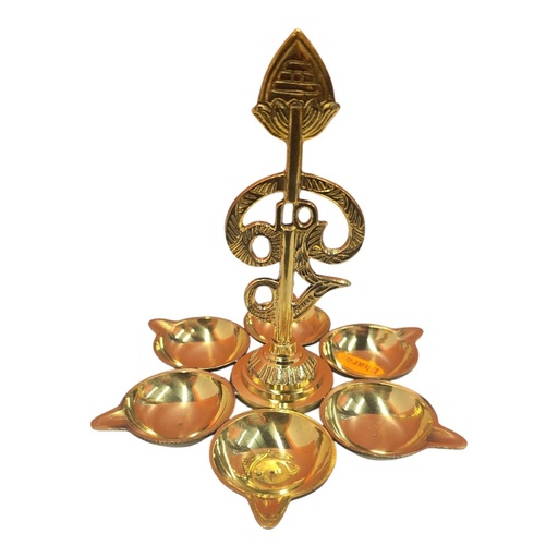 Om 6 Face Vilaku – 5 Inch (Traditional Pooja Lamp) | Traditional Idol