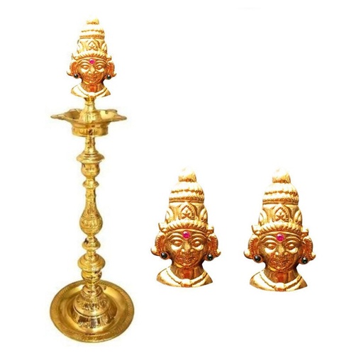 Vilaku Amman Face (Pair) | Traditional Idol