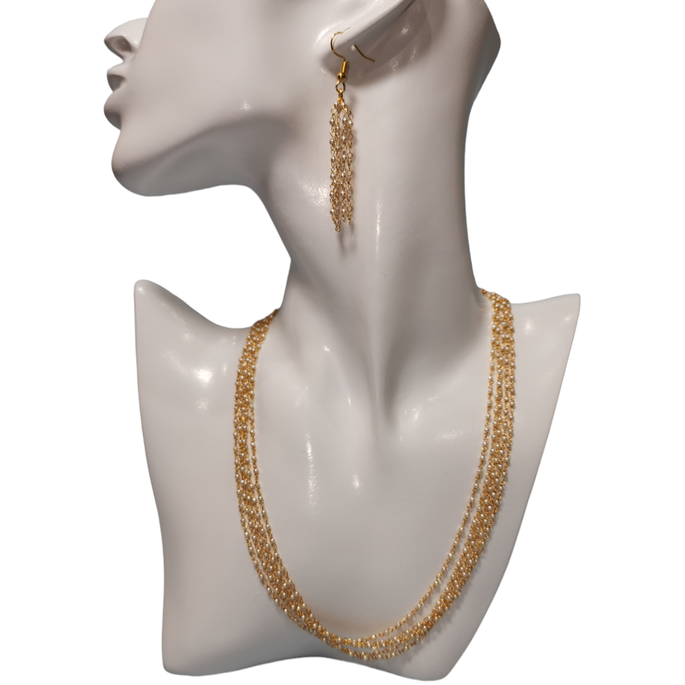 High Gold Polish Cluster Pearl Long Chain Party Wear | Traditional Fashion Jewellery