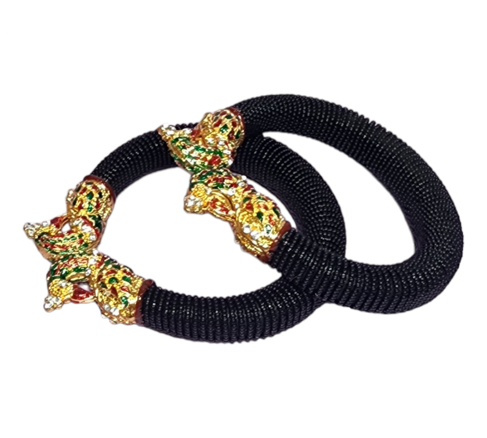 Black pearls Bangles Antique Style High Gold Polish Party wear | Traditional Fashion Jewellery