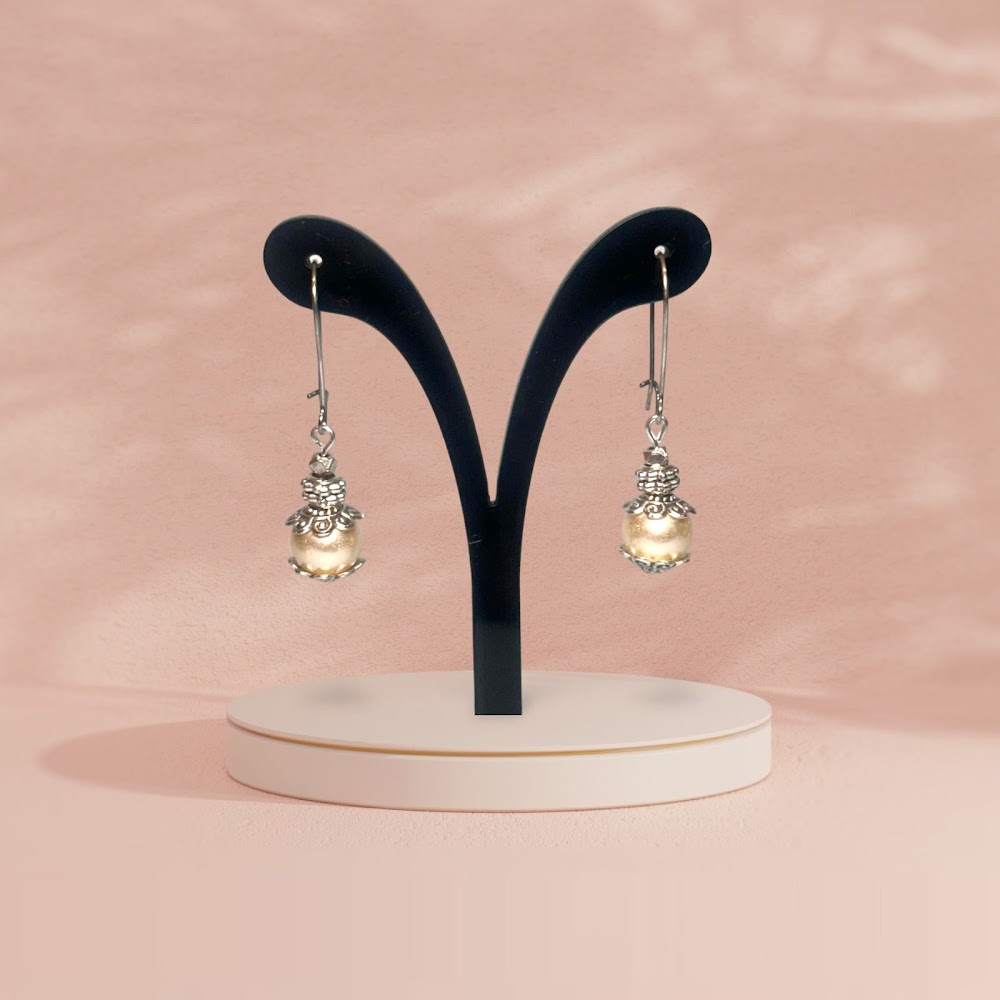 Pearl Silver Hook Earring / Hanging Earring / Small Drops | Traditional Fashion Jewellery