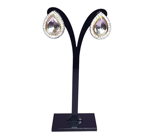 Studs Earrings Fancy White Rhodium Party Wear | Traditional Fashion Jewellery
