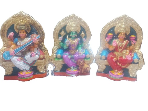 Darbar Lakshmi Saraswathi Durga 14 Inch | Traditional Idol