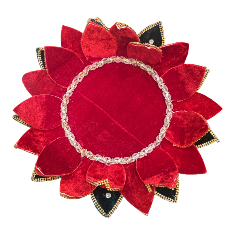 Goddess Idol, kalasam velvet Lotus Stand, 3 layers of petals, 14 Inch. | Traditional Idol