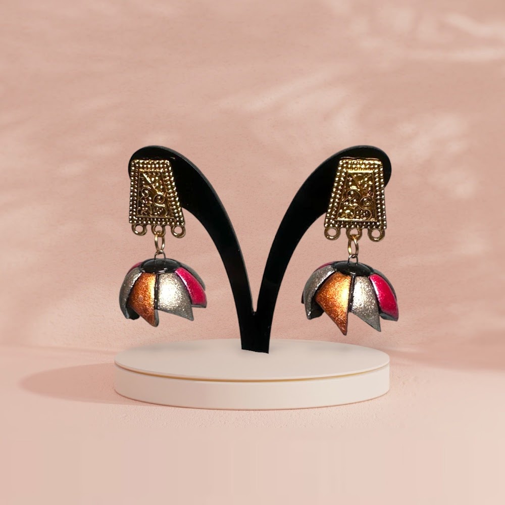 Terracotta Multi Color Jhumka | Traditional Fashion Jewellery