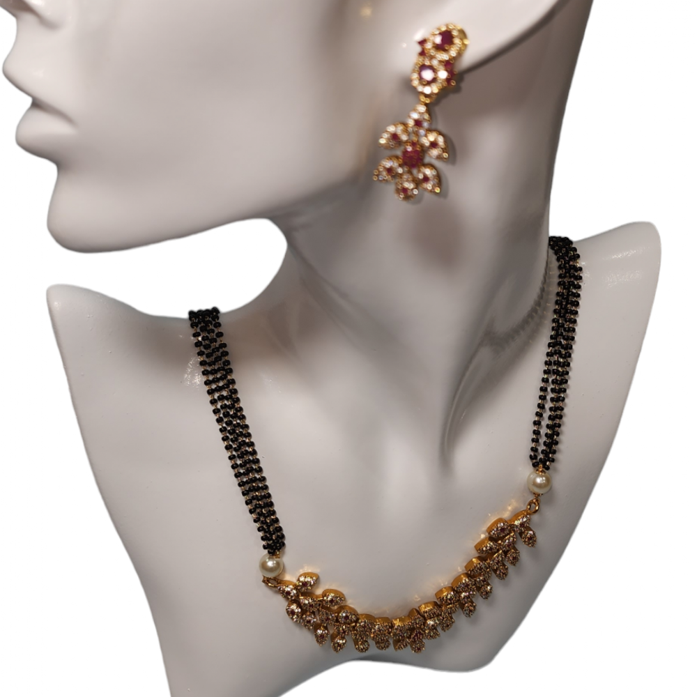 Necklaces Set Ruby White Beads Black Color Finish Party Wear