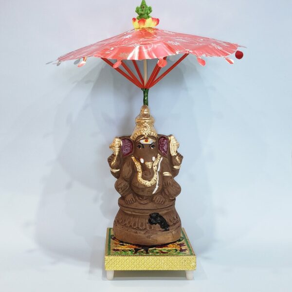 Eco Friendly clay Ganapathy doll 9.5 Inch - Image 2
