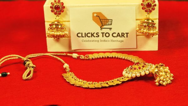 Necklaces Set Antique Coin Style High Gold Polish  Pendant and Jimikki