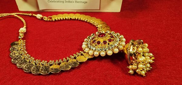 Necklaces Set Antique Coin Style High Gold Polish  Pendant and Jimikki