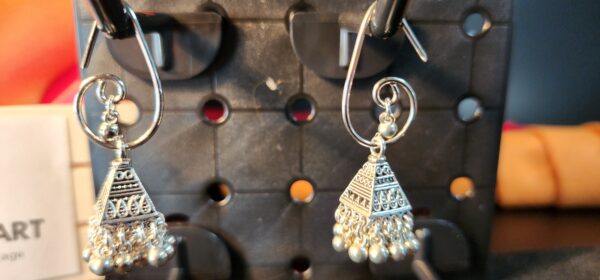 Studs Earrings Oxidized Silver Fancy Style Party wear