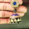 Studs Earrings Terracotta Black & Gold color Party wear Jimikki