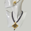 Chain Fancy Black Clustered Pearls gold color Pendant Party wear