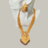 Necklaces Set Designer Style Matte Gold Finish Lakshmi Pendant Earrings Long wear
