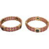 Bangles Set High Gold Polish and Stones Antique Style