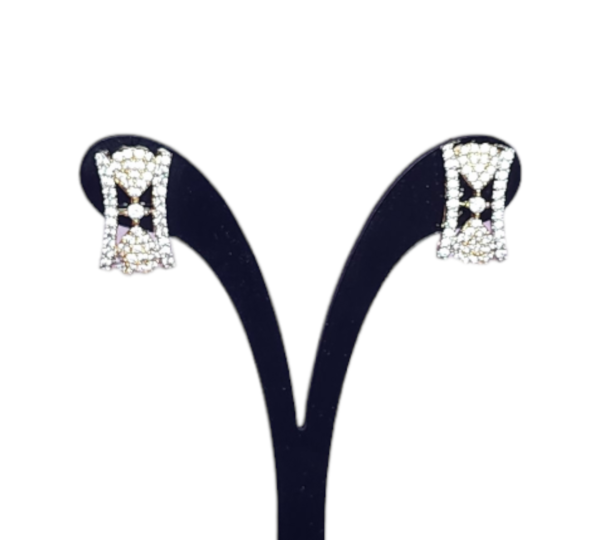 Studs Earrings Heart Shape High Gold Polish AD Stones Party wear