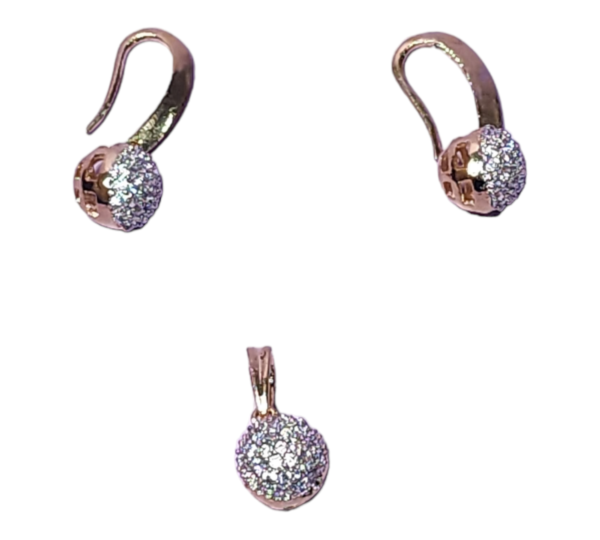 Studs Earrings AD Stones High Gold Polish Fancy Style Pendent Set (No Chain)
