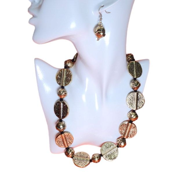 Necklaces Set Gold  Beads Coin High Gold Finish Party Wear - Image 2