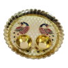 Acrylic Peacock with Meenakari work with Haldi Kumkum cups
