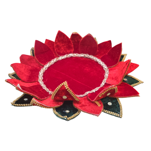 Velvet Lotus Stand – 14 Inch, 3 Layer | Kalasam & Goddess Idol Base