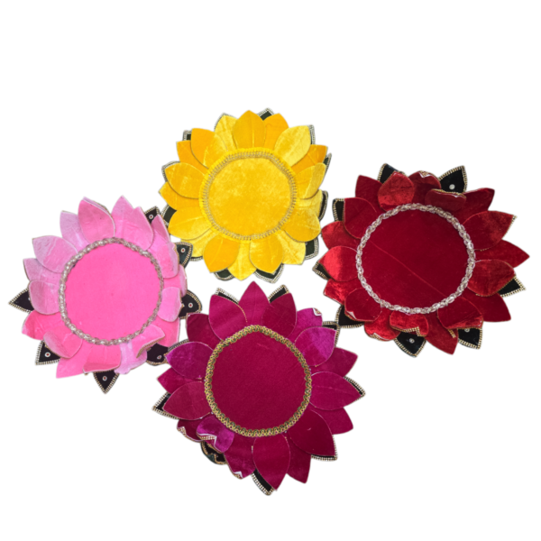 Velvet Lotus Stand – 14 Inch, 3 Layer | Kalasam & Goddess Idol Base