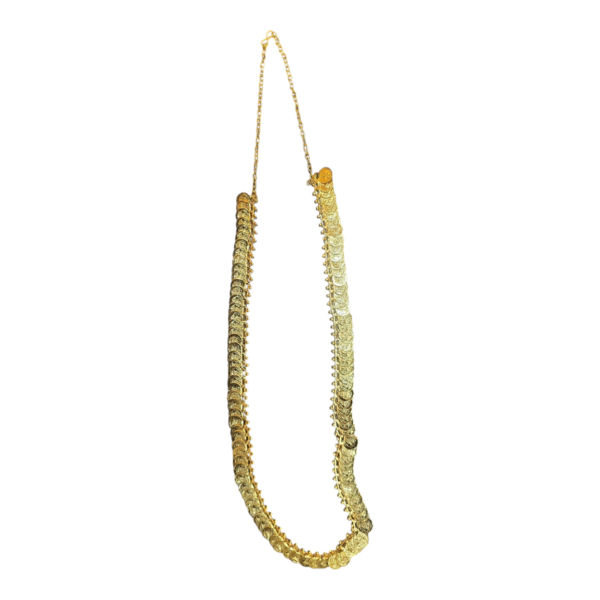 Gold Plated Long Temple Coin, Kasu Mala for Amman decoration, 1 each
