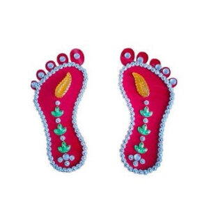 Red Decorative Goddess Sri Laxmi Charan Feet