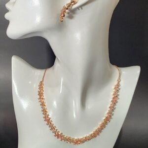 Necklaces Set Rose Rhodium Polish AD stones Fancy Style Party wear