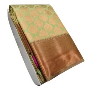 Ready-to-Wear Pista Green Karizma Silk Saree - Modern & Stylish