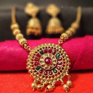 Necklaces Set Antique Style High Gold Polish Pendant and Jimikki