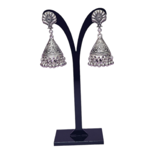 Studs Shell Style Earrings Oxidized Silver Party Wear Jimikki