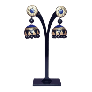 Studs Earrings Terracotta Black & Gold color Party wear Jimikki