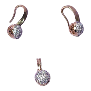 Studs Earrings AD Stones High Gold Polish Fancy Style Pendent Set (No Chain)