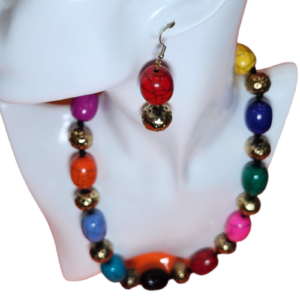 Necklaces Set Multi Color Gold Pearl Heavy Beads High Gold Finish Party Wear