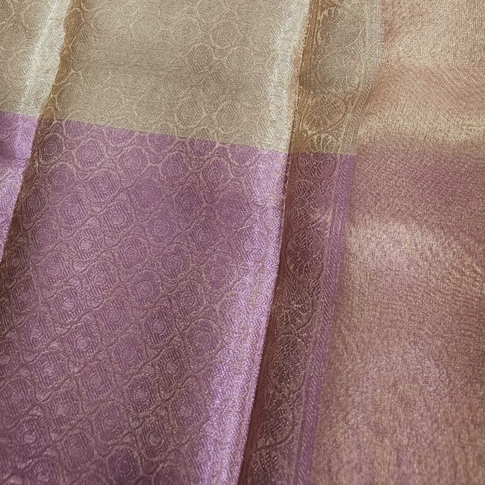 Banarsi Tissue Golden Saree - Luxurious Silk, Regal Elegance - Image 2